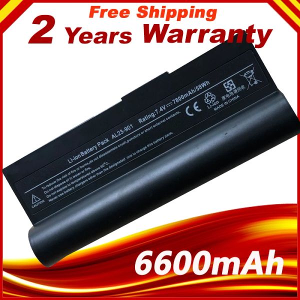 Batteries 7.4V 6600mAh Batterie d'ordinateur portable pour ASUS EEE PC 1000 1000H 1000HE 1000HA 1000HD 1000HG 901 904HD AL23901 AL241000 AP23901