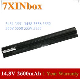 Batteries 7xinbox 14.8V 2600mAh Batterie d'ordinateur portable 1KFH3 GXVJ3 WKRJ2 M5Y1K pour Dell Inspiron 3451 3551 3458 3558 3552 3558 5558 5559 5755