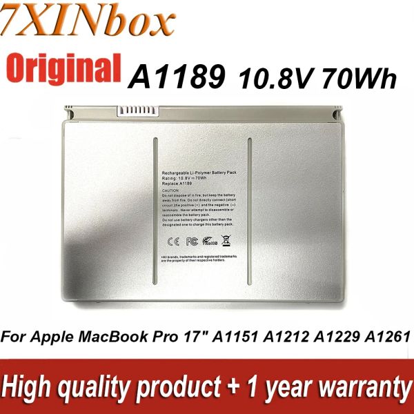 Batteries 7xinbox A1189 10.8V 70Wh Batterie pour ordinateur portable pour Apple MacBook Pro 17 