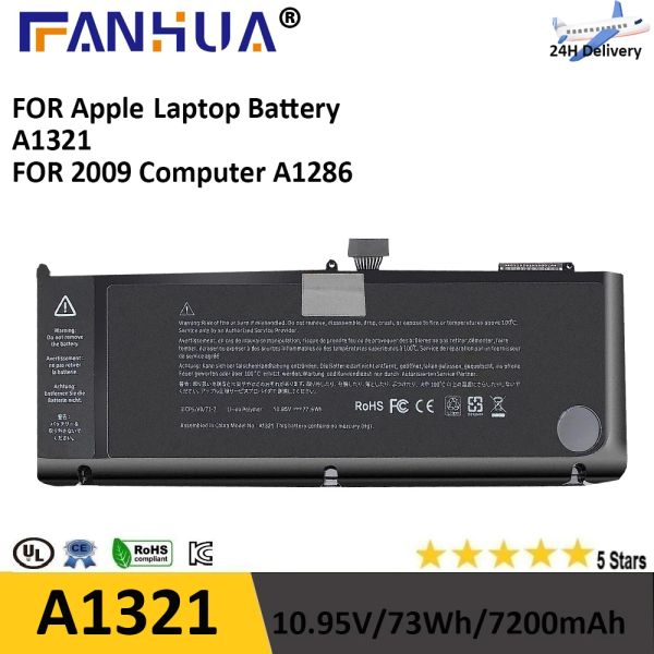 Batteries A1321 A1286 Batterie d'ordinateur portable pour MacBook Pro 15 pouces mi-2009 mi-2010, remplacement de MacBook Pro Battery MC371LL / A MC372LL / A