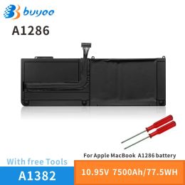 Batteries A1382 Batterie pour ordinateur portable pour Apple MacBook Pro 15 "Mid 2012 début 2011 fin 2011 A1286 Notebook Smart Portable Spare 10.95V 77.5W