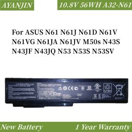 Batterijen A32N61 Laptopbatterij voor ASUS N61 N61J N61D N61V N61VG N61JA N61JV M50S N43S N43JF N43JQ N53 N53S N53SV A32M50 10.8V 56WH