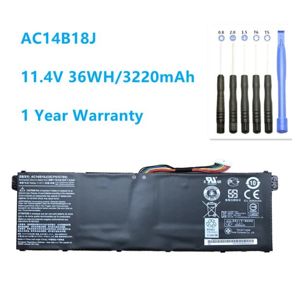 Batteries AC14B18J AC14B13J 11.4V 36Wh Whatpop Battery pour Acer Aspire ES1511 ES1512 V3111P CB3531 311 Travelmate B115 B116 MS2394