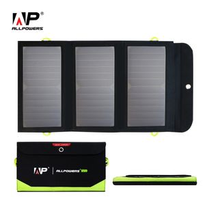 Batteries ALLPOWERS Pliable Extérieur Panneau Solaire 5V 21W Builtin 10000mAh Batterie USB TypeC Chargeur Portable pour Téléphone Mobile 230715