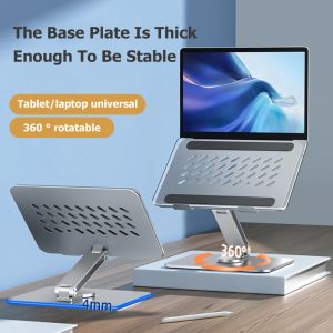 Batterijen aluminium legering laptop stand opvouwbare 360 roterende multiAngle koelhouder anti slip notitieboekstandaard voor 1017 inch tablet