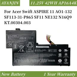 Batteries AP16A4K 11.25V 42Wh 3770MAH Batterie d'ordinateur portable pour Acer Swift Aspire 11 AO1132 SF11331P865 SF11 NE132 N16Q9 KT.00304.003