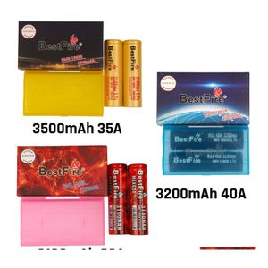 Batteries Batterie de feu authentique Imr BMR rechargeable au lithium Mod 3100mah 3200mah 3500mah 35A 40A 60A rouge noir jaune goutte plate Del Dhm3X