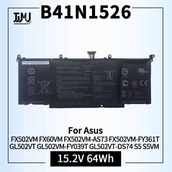 Batteries B41N1526 Compatible batterie d'ordinateur portable avec ASUS GL502VT GL502VT1A ROG S5 ROG STRIX GL502VT S5VT S5VM FX502VM GL502VT FX60VM ZX60VM