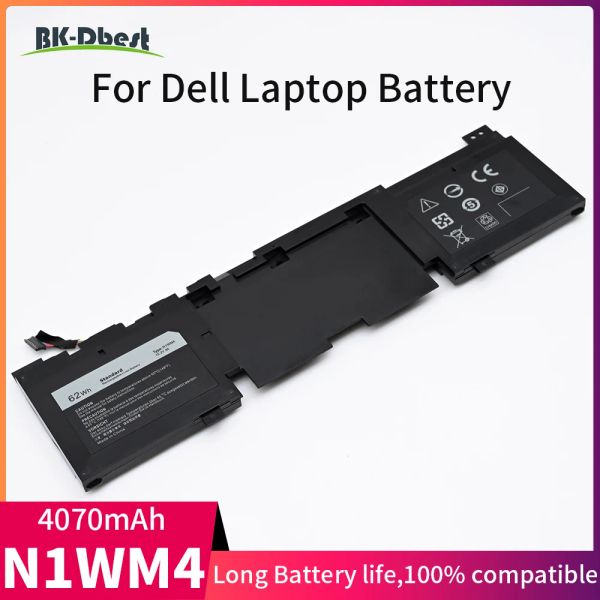 Batteries Bkdbest 15.2V 62Wh Batterie d'ordinateur portable N1WM4 pour Dell Alienware 13 R2 Echo 13 3V806 62N2T 2P9KD P56G