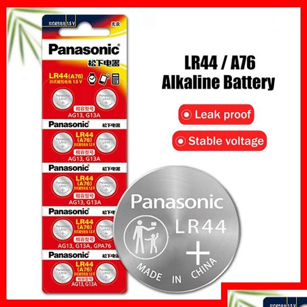 Cable de baterías Lr44 A76 Ag13 Lr1154 Sr1154 Sr44 Gp76 1,5 V Pila de botón de litio alcalina para reloj Panasonic reloj con luz LED Calca Dhubs
