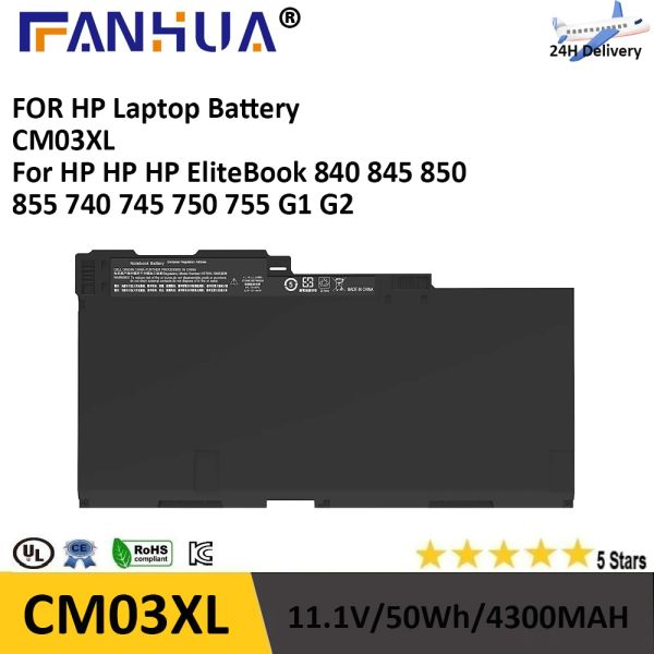 Baterías CM03 CM03XL Batería de laptop para HP EliteBook 840 845 850 855 740 745 750 755 G1 G2 Serie Notebook se ajusta a Co06 Co06xl Batería de repuesto