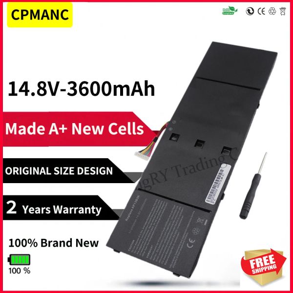 Batteries CPMANC Batter de l'ordinateur portable AP13B3K pour Acer Aspire V5 R7 V5572G V5573G V5472G V5473G V5552G M5583P V5572P R7571 AP13B8K