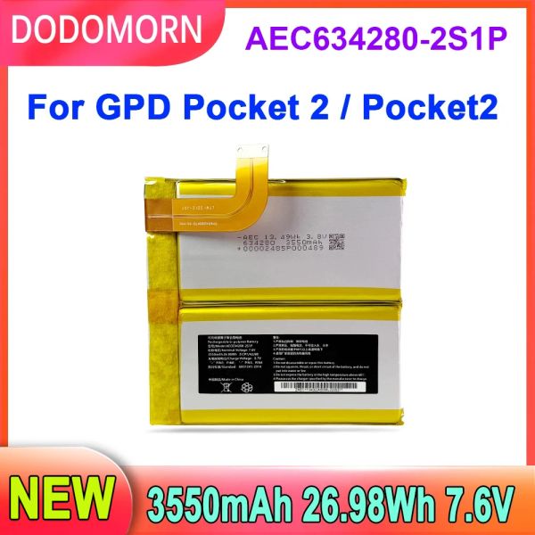Batteries DODOMORN AEC6342802S1P Tablette PC Batterie pour GPD Pocket2 Pocket 2 Handheld Gaming ordinateur portable