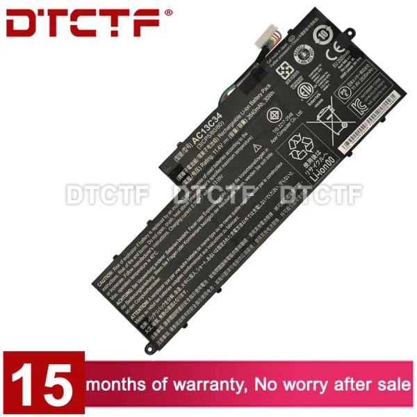 Batteries DTCTF 11,4 V 2640 MAH 30WH MODÈLE AC13C34 Batterie pour Acer Aspire E3 E3111 V5 V5122 V5122P V5132