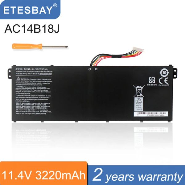 Batteries Etesbay AC14B18J AC14B13J Batterie d'ordinateur portable pour Acer Aspire ES1511 ES1512 V3111P CB3531 Travelmate B115 B116 MS2394 V3112