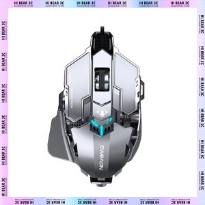 Batteries Eweadn 500 Gaming Mouse RGB Light Ergonomics Low Delay Metal Mecha Style Mouse PC Gamer Wired Mouse Computer Office Office