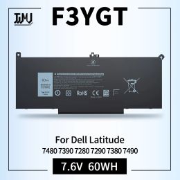 Batteries F3YGT 7480 2x39g Batterie d'ordinateur portable 60Wh pour Dell Latitude 12 7000 7280 7290 13 7380 7390 P29S002 14 7480 7490 E7280 E7480 E7490