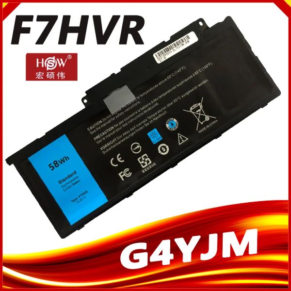 Batteries F7HVR G4YJM 062VNH T2T3J Batterie d'ordinateur portable pour Dell Inspiron 17 7000 7737 7746 14 15r 5545 7537 147437 14.8V 58W