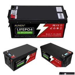 Batteries Batterie Lifepo4 12V directe d'usine 12V200Ah avec Lithium-Ion à dents bleues pour appareils ménagers/stockage d'énergie plastique Drop Deliv DH43H