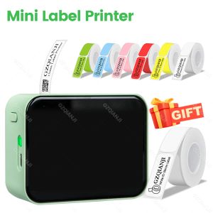 Batteries Gzqianji Bluetooth Label Imprimante Mini autocollant Rouleau Paper Transparents Maker sans fil pour le prix Impression du téléphone Mini Labeller