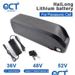 Batterijen Hailong onderbuis E-bike accubak 1500W Batterie Li-Ion Panasonic 48V elektrische fiets Bms 40A Bbs02 Drop Delivery Electro Dhgcx