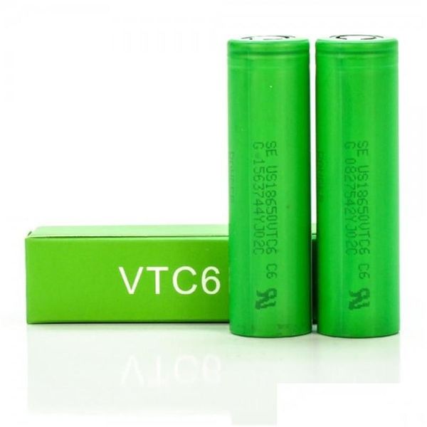 Batteries Haute Qualité Vtc6 Imr Batterie Avec Green Box 3000Mah 30A 3.7V Vidange Mod Lithium Rechargeable Pour Livraison En Goutte Electron Dh0Hs
