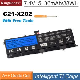Batterijen Kingsener 5136MAH C21X202 Laptopbatterij voor Asus Vivobook S200 S200E X201 X201E X202 X202E S200ECT209H S200ECT182H S200ECT1