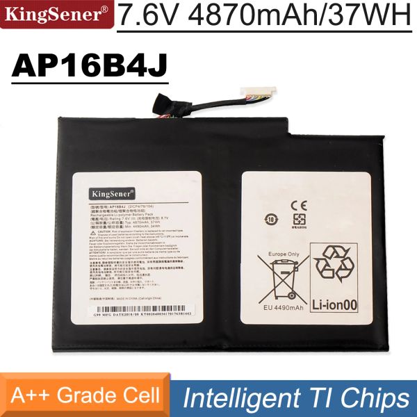 Batteries Kingsener AP16B4J Batterie d'ordinateur portable pour ACER Aspire Switch Alpha 12 SA527 Tablette 7.6V 37Wh AP16B4J GARANTIE GRATUIT 2 ans