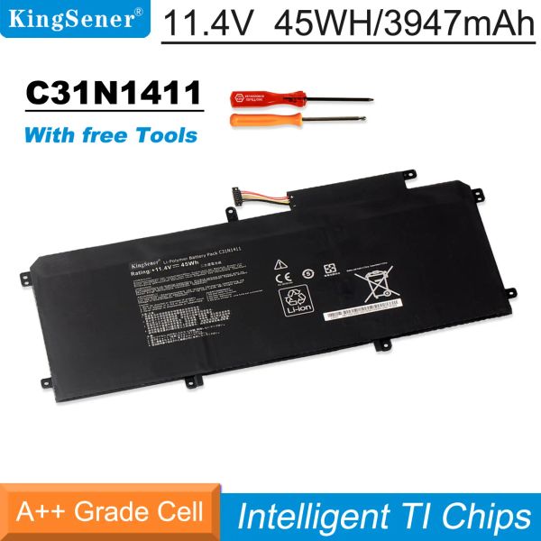 Batteries Kingsener C31N1411 Batterie d'ordinateur portable pour Asus ZenBook U305 U305F U305FA U305CA UX305 UX305CA UX305F UX305FA Series 11.4V 45Wh