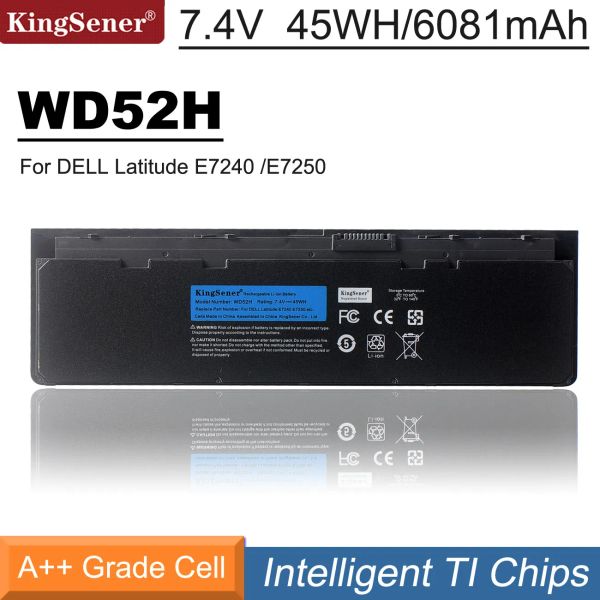 Batteries Kingsener Nouveau WD52H VFV59 45Wh 52Wh Batterie pour ordinateur portable pour Dell Latitude E7240 E7250 Series W57CV 0W57CV GVD76