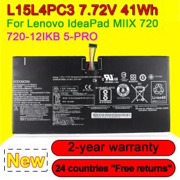 Batteries L15L4PC3 Batterie d'ordinateur portable pour Lenovo IdeaPad MIIX 720 72012IKB MIIX5 PRO L15M4PC3 5B10L72502 5B10L79291 5B10M65425 41WH 7.72V