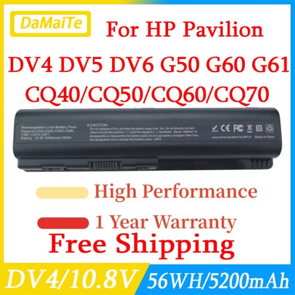 Batteries Batterie pour ordinateur portable pour HP Pavilion DV4 DV5 DV6 G50 G60 G61 G70 G71 484170001 484172001 Compaq CQ40 CQ45 CQ50 CQ60 CQ61 CQ70 CQ71