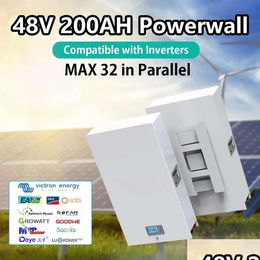 Baterías LIFEPO4 48V 200AH Powerwall Battery 10kW Lithium Solar 6000Add Ciclo Max 32 Comalelo compatible con la entrega de caída del inversor DH89P
