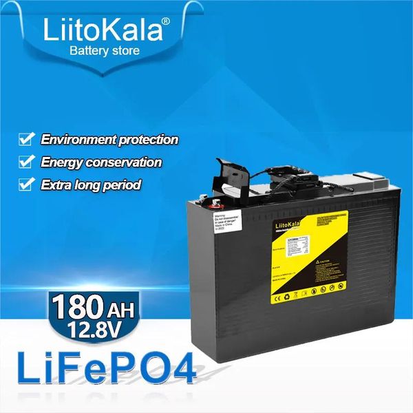 Baterías Liitokala 12V 180AH Grado A LIFEPO4 Batería de litio Batería 4000 ciclos para 12.8V RV Campers Cart de golf Offroad Sol