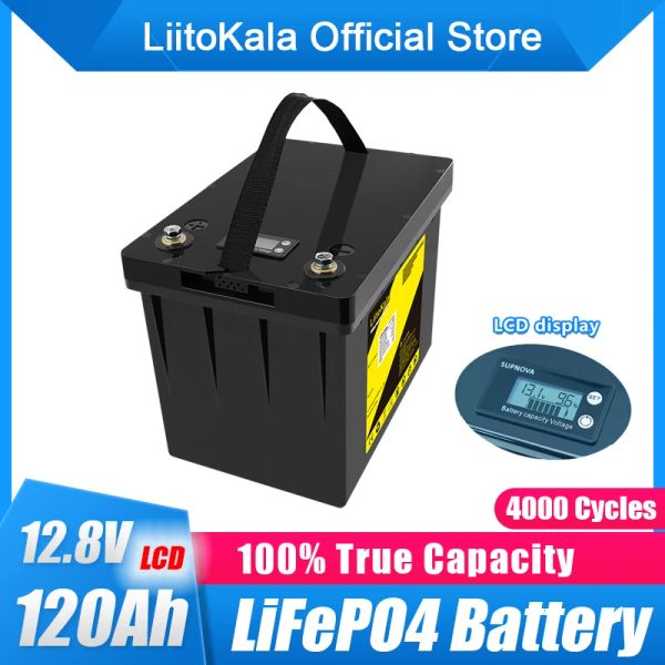 Batteries Liitokala 12V 50AH 60AH 90AH 100AH ​​120AH LIFEPO4 Batterie 12,8V 3000 Cycles pour RV Campers Golf Chariot Offroad Off-Grid Vent solaire