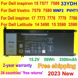 Batteries Nouvelles 33YDH 15.2V 56Wh Batterie d'ordinateur portable pour Dell Inspiron 15 7577 7588 17 7773 7778 7779 7786 G3 3579 5587 3779 7588 P30E P71F Serie