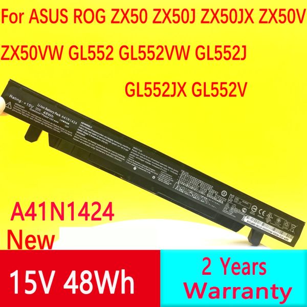 Baterías nuevas A41N1424 batería de laptop para ASUS ROG ZX50 ZX50J ZX50JX ZX50V ZX50VW GL552 GL552VW GL552J GL552JX GL552V 15V 48WH 4 Celillas