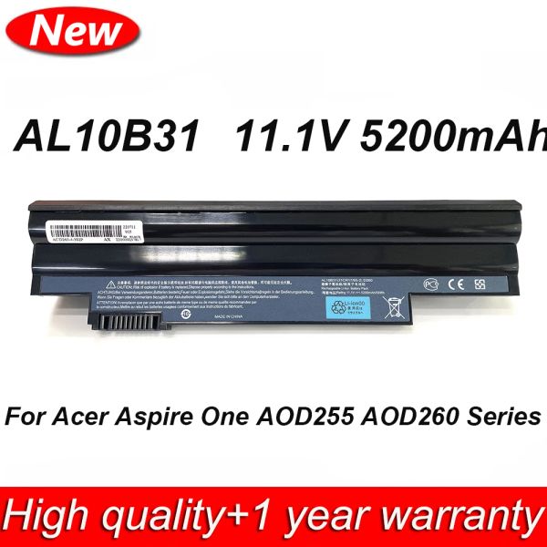 Baterías nuevas AL10B31 AL10G31 batería de laptop para Acer Aspire One D255 D260 D270 D255E AOD255 AOD260 AOD257 522 722 Serie Notebook