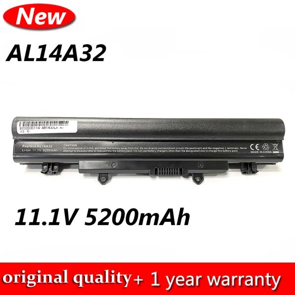 Baterías nuevas AL14A32 11.1V 5200mAh batería de laptop para acer Aspire E14 E15 E5 V3472 V3572 E5531 E5411 E5421 E5511G E5571 Serie