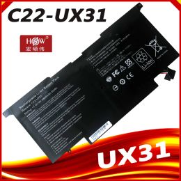 Batteries Nouvelles batteries C22UX31 pour ordinateur portable pour ASUS ZENBOOK UX31 UX31A UX31E UX31EDH72 C22UX31 C23UX31 7.4V 50WH / 6840MAH