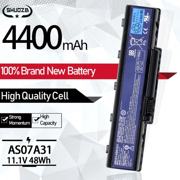 Baterías nuevas batería de laptop para Acer Aspire Series AS07A31 AS09A71 AS07A32 AS07A41 AS07A42 AS07A51 AS07A52 AS07A75 AS07A72 AS09A61 48WH