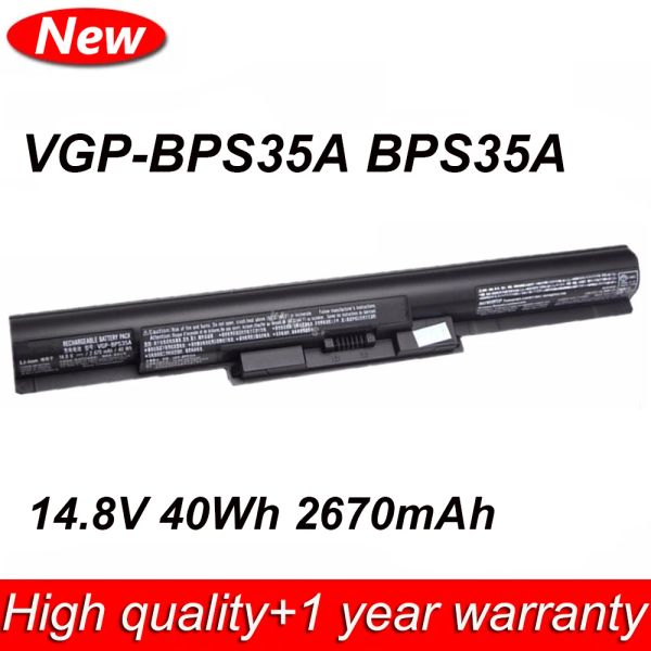 Baterías nuevas VGPBPS35A 14.8V 2670MAH 40WH BPS35A Batería de laptop para Sony Vaio Fit 14E 15E Serie SVF1521A2E SVF15217SC SVF14215SC