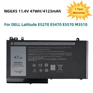 Batteries NGGX5 Batterie pour ordinateur portable pour Dell Latitude E5270 E5470 E5570 M3510 JY8D6 954DF 0JY8D6 11.4V 47W
