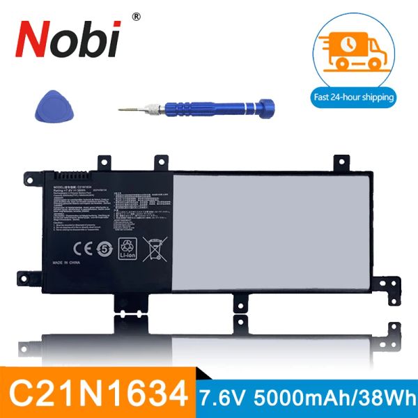 Batteries NOBI NOUVEAU C21N1634 Batterie d'ordinateur portable pour ASUS A580U X580U X580B A542U R542U R542UR X542U V587U FL5900L FL8000U 7.6V 38W