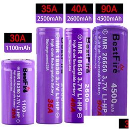 Baterías Fuego original 26650 18350 Descarga de 3.7V Batería de iones de litio Ebasado