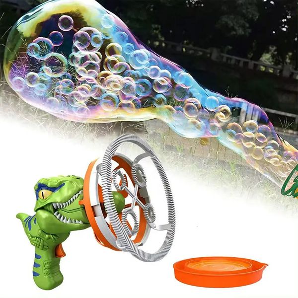 Batteries propulsées pour les enfants Cartoon Dinosaur en forme de bulle Maker Handheld Outdoor Toy for Kids Party Games GI V7W9 240410