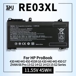 Batterijen RE03XL Laptop Batterij voor HP Probook 430 440 445 450 G7 G6 455R ZHAN 66 PRO 13 G2 14 G2 G3 15 G2 L32656005 L324072C1 541 AC1