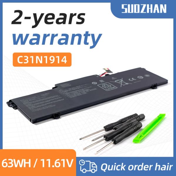 Batteries Suozhan C31N1914 11.61V 63Wh Batterie d'ordinateur portable pour Asus Zenbook 14 UX435EA UX435EAL UX435EG