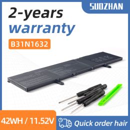 Batteries Suozhan New B31N1632 Batterie d'ordinateur portable pour Asus ZenBook 14 X405 X405U X405UA 3ICP5 / 57/81 0B20002540000 11.52V 42W