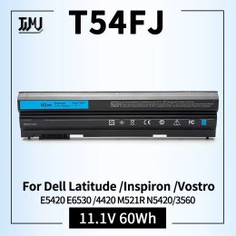 Batteries T54FJ 60Wh M5Y0X 8858X E6420 E5420 Batterie d'ordinateur portable pour Dell Latitude E5530 E6520 E6530 Inspiron 4420 5425 7520 M421R N4720 N5420